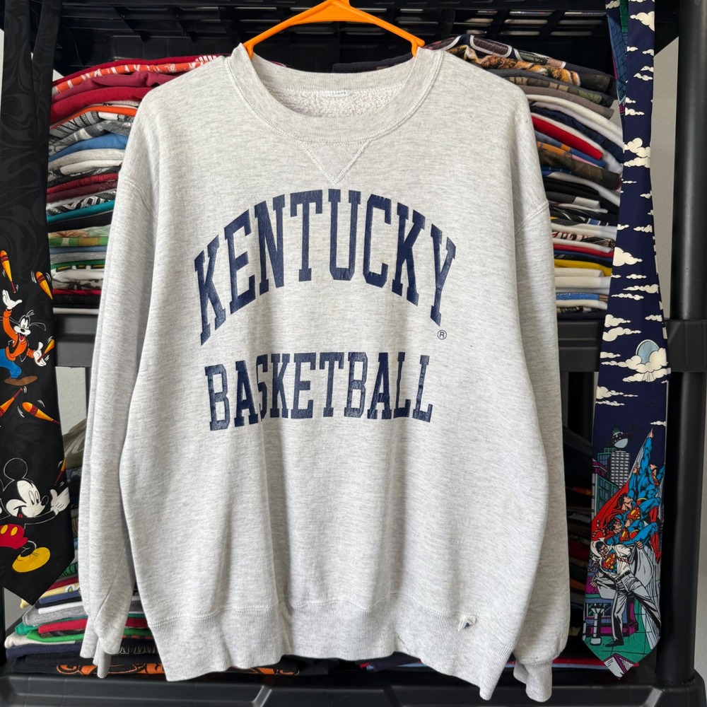 90s Gray Kentucky Basketball Russell Athletic Sweatshirt XL Light Marks